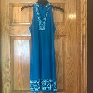 WHBM turquoise sleeveless dress